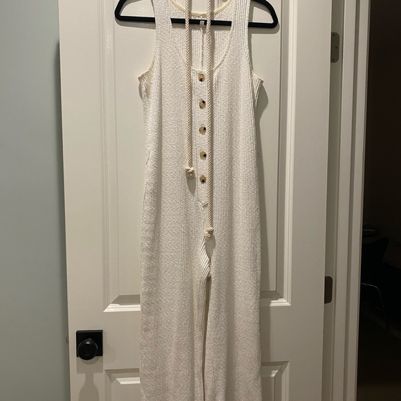 Lou & Grey Pants - Lou & Grey Cream Button Down Jumpsuit